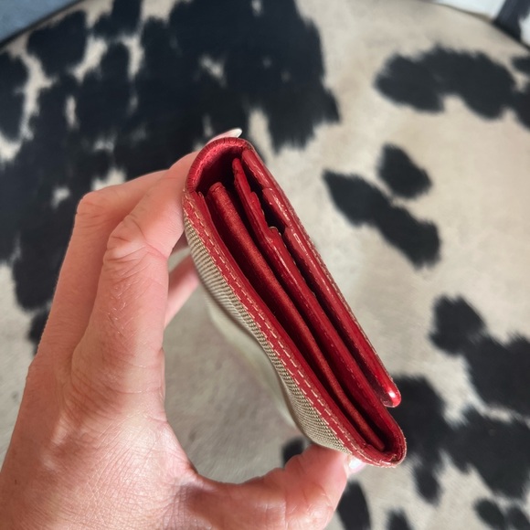 PRADA Beige & Red Fabric Long Wallet - Picture 3 of 14